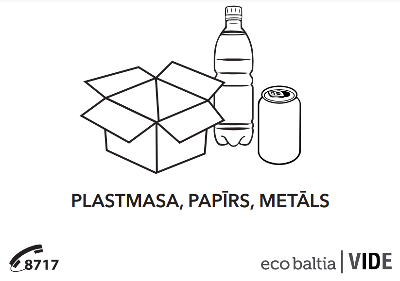Uz atkritumu šķirošanas konteineriem sāk izvietot Latvijā pirmās uzlīmes, kas pielāgotas cilvēkiem ar redzes vai uztveres traucējumiem