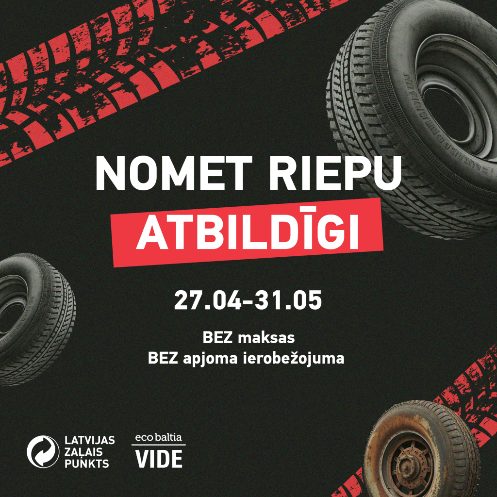 Aicina piedalīties riepu nodošanas akcijā “Nomet riepu atbildīgi!”