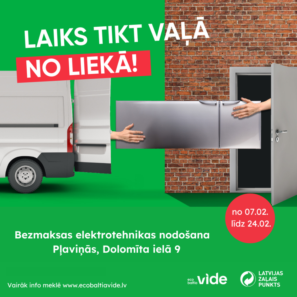 No 7. līdz 24. februārim Pļaviņās bez maksas varēs nodot nolietoto elektrotehniku