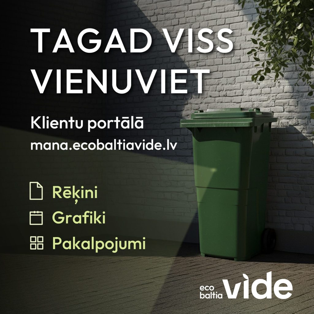 Ērtākai pakalpojumu pārvaldībai “Eco Baltia vide” ievieš klientu pašapkalpošanās portālu